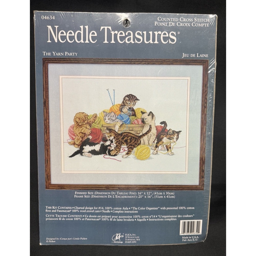 Needle Treasures The Yarn Party Counted Cross Stitch Kit #04634 Playful Kittens